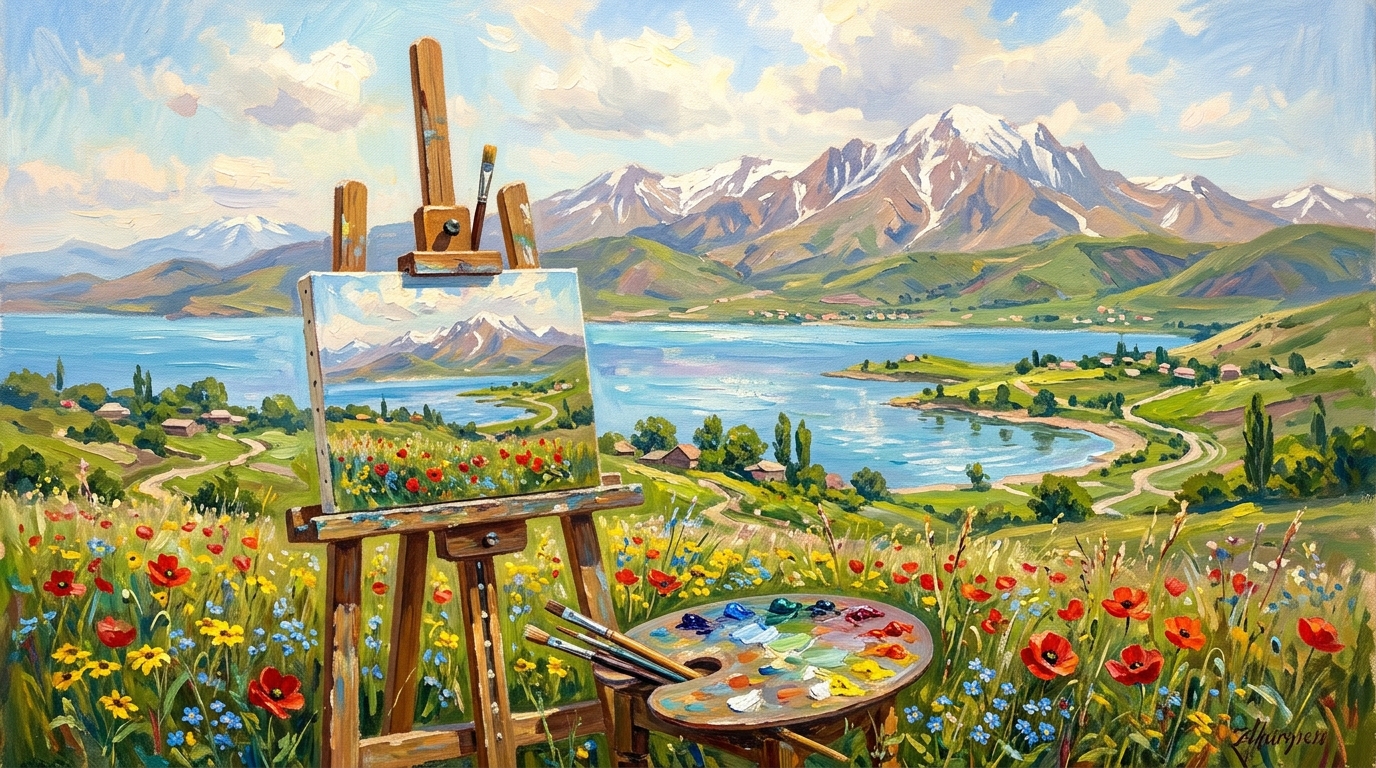 Contemporary Armenian painting and visual arts studio of painter and educator Razmik Samvelts